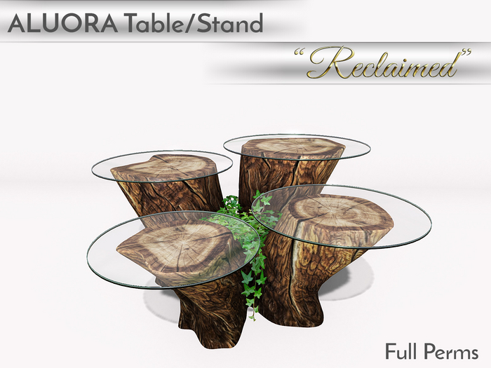 Second Life Marketplace ALUORA Table Stand "Reclaimed" Full Perms